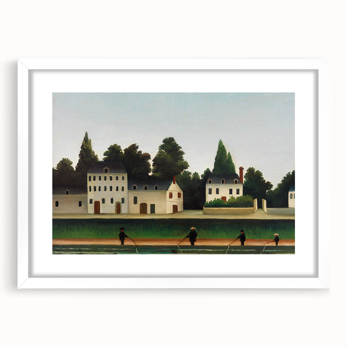 Modern Wall Art – Abstract Modern Art of Landscape and Four Fishermen