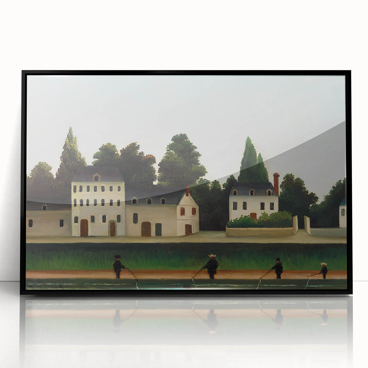 Modern Wall Art – Abstract Modern Art of Landscape and Four Fishermen