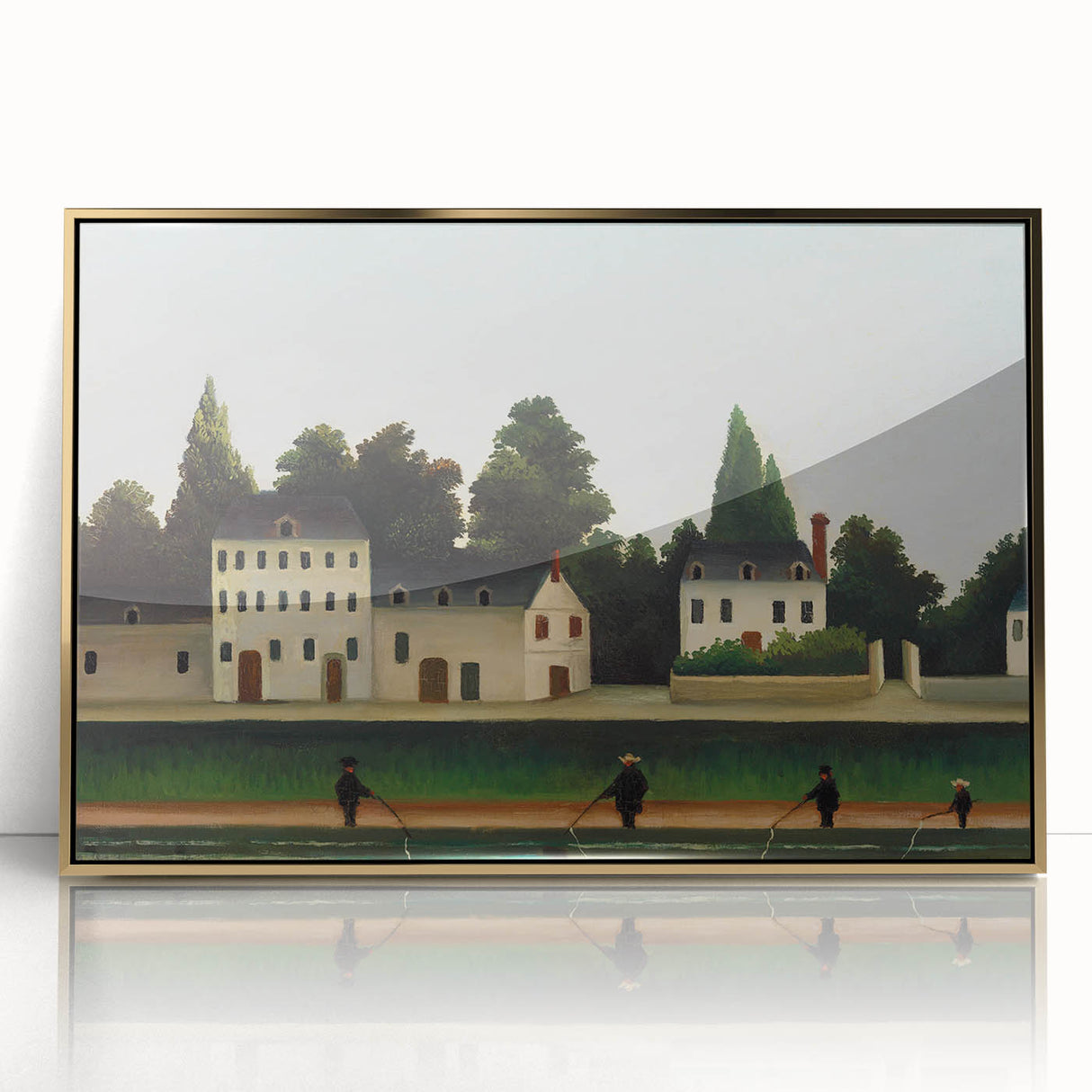 Modern Wall Art – Abstract Modern Art of Landscape and Four Fishermen