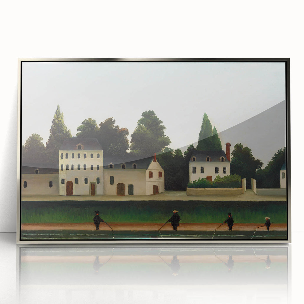 Modern Wall Art – Abstract Modern Art of Landscape and Four Fishermen