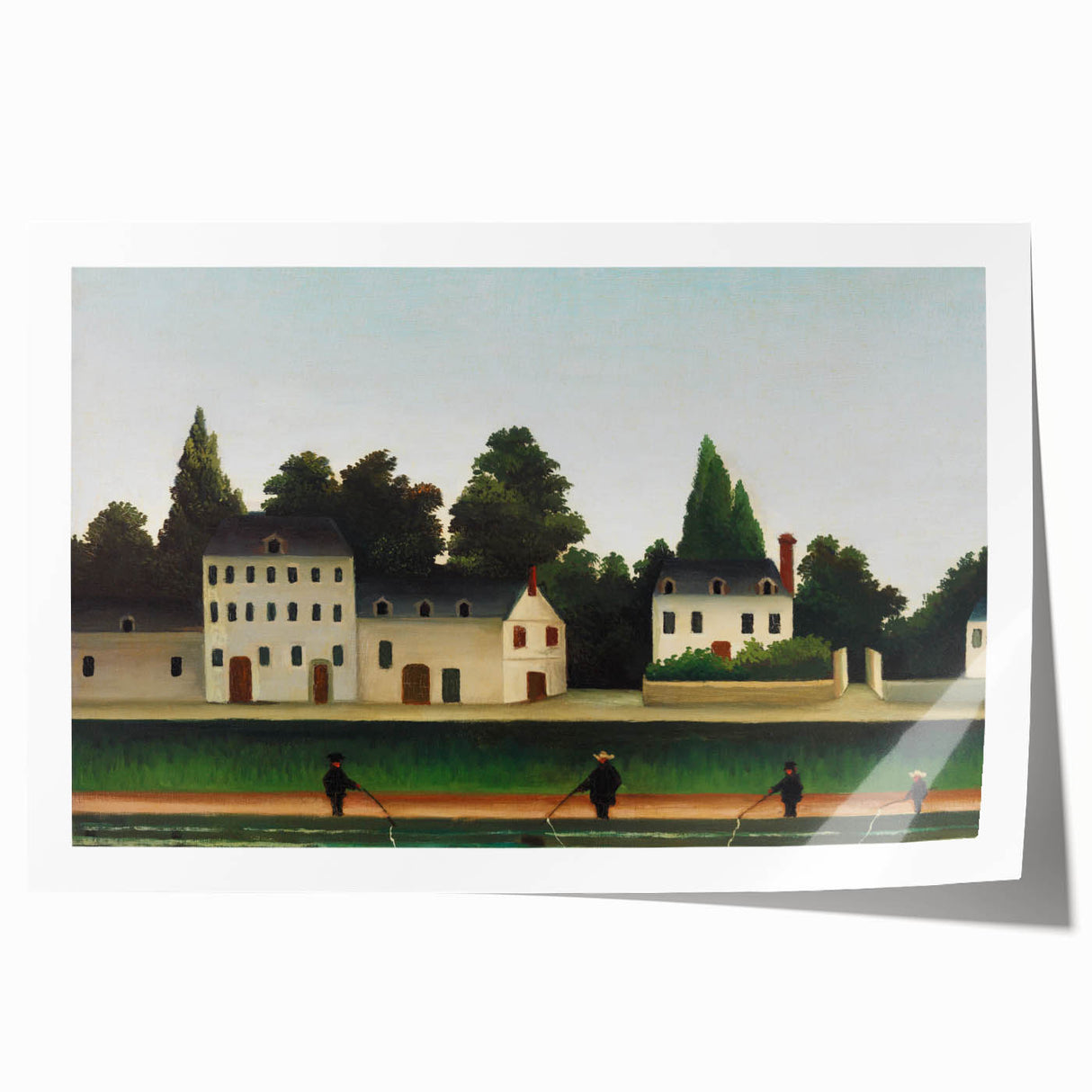 Modern Wall Art – Abstract Modern Art of Landscape and Four Fishermen