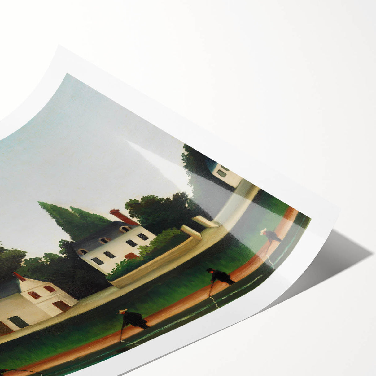 Modern Wall Art – Abstract Modern Art of Landscape and Four Fishermen