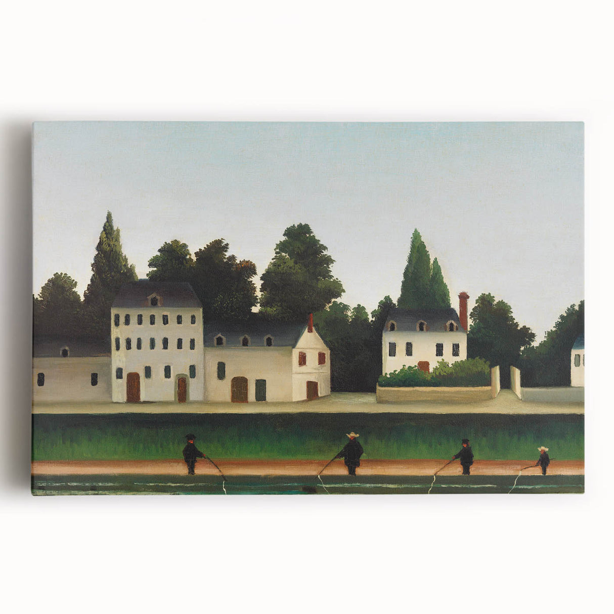 Modern Wall Art – Abstract Modern Art of Landscape and Four Fishermen