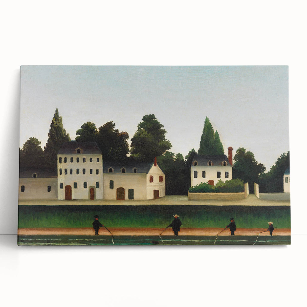 Modern Wall Art – Abstract Modern Art of Landscape and Four Fishermen