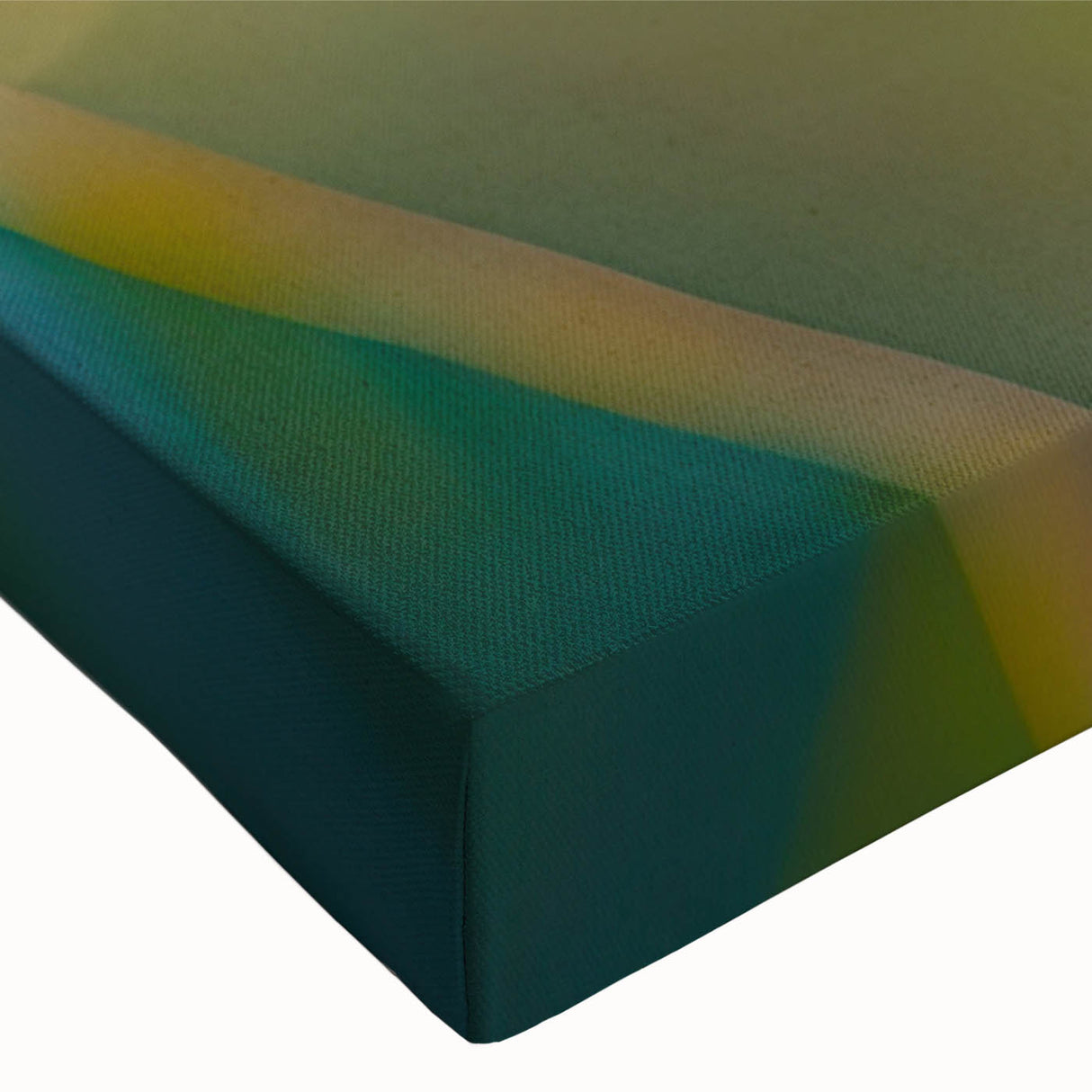 Close-up of a vibrant Bird of Paradise design on stretched canvas wall art, showcasing intricate floral details and rich colors, perfect for home decor.