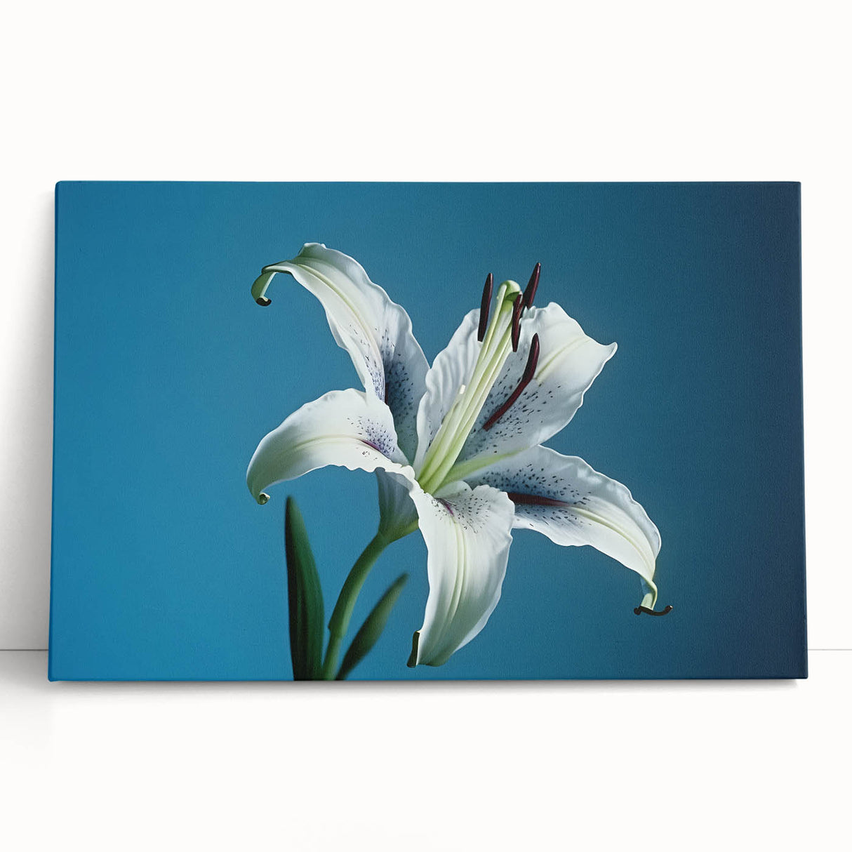 Stretched canvas displaying a vibrant daffodil botanical design, showcasing intricate yellow and green details, ideal for brightening any room decor.