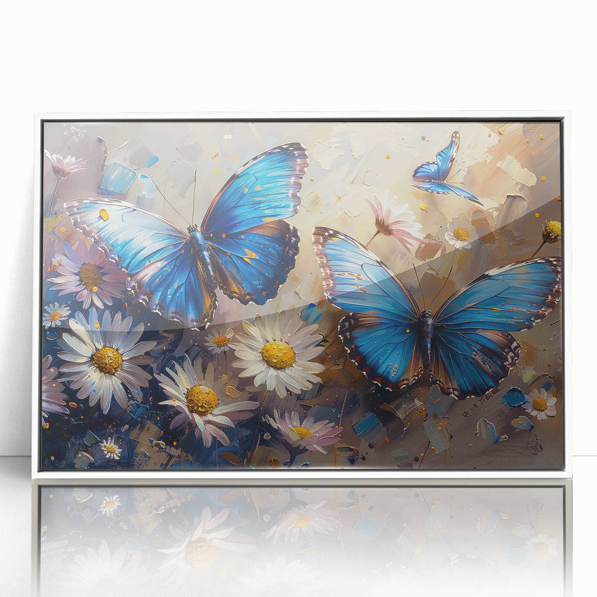 Framed botanical wall art featuring a delicate daisy design on a white background, showcasing elegant floral details and a modern aesthetic, perfect for home decor.