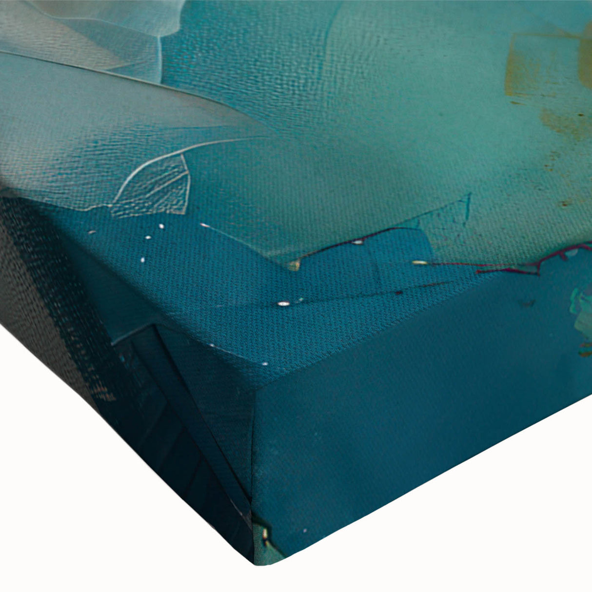 Close-up of a vibrant botanical daisy wall art design on stretched canvas, showcasing intricate floral details and vivid colors, perfect for home decor.