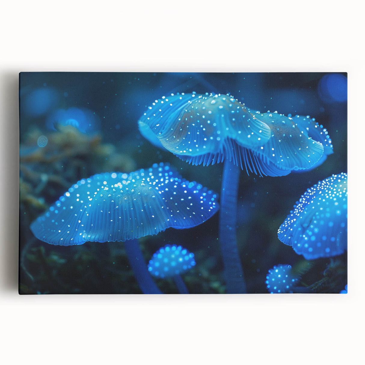 Vibrant botanical wall art design featuring marine plants in rich colors, presented in a stretched canvas format, ideal for home decoration and nature lovers.