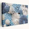Stretched canvas wall art showcasing an intricate botanical design of marine plants, featuring vibrant colors and detailed textures, ideal for coastal decor enthusiasts.
