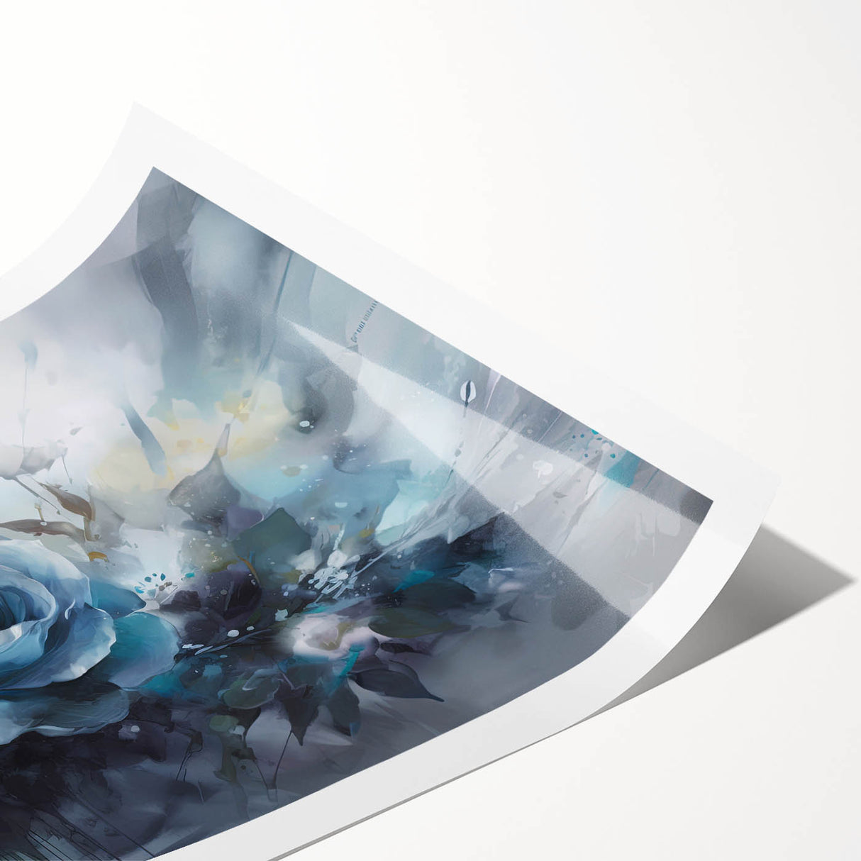 Botanical rose design wall art print showcasing vibrant pink and green hues, rolled and packaged in a protective tube, perfect for home decor enthusiasts.