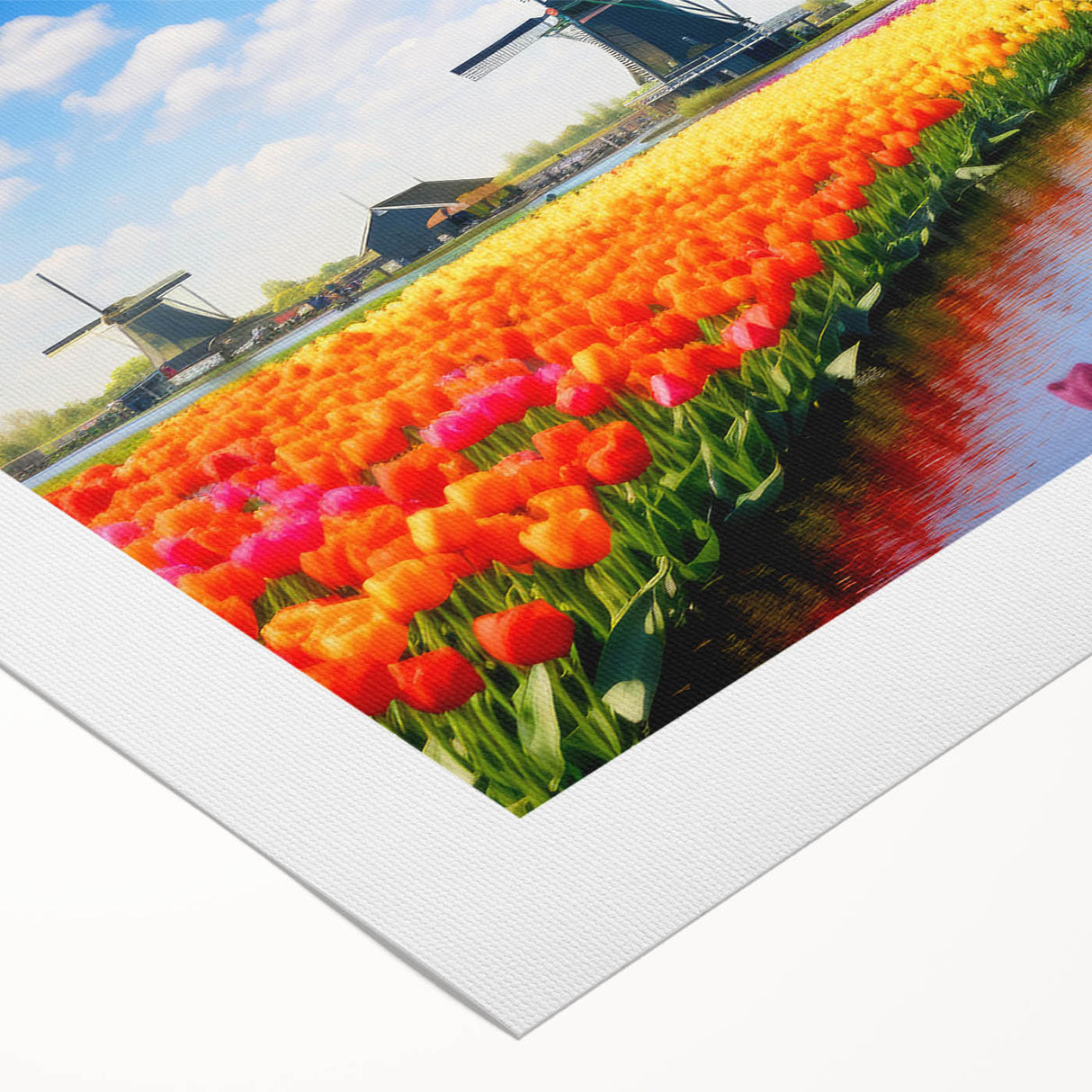 Botanical wall art featuring a vibrant tulip design on rolled canvas, showcasing intricate details and rich colors, perfect for home decor or gifting.