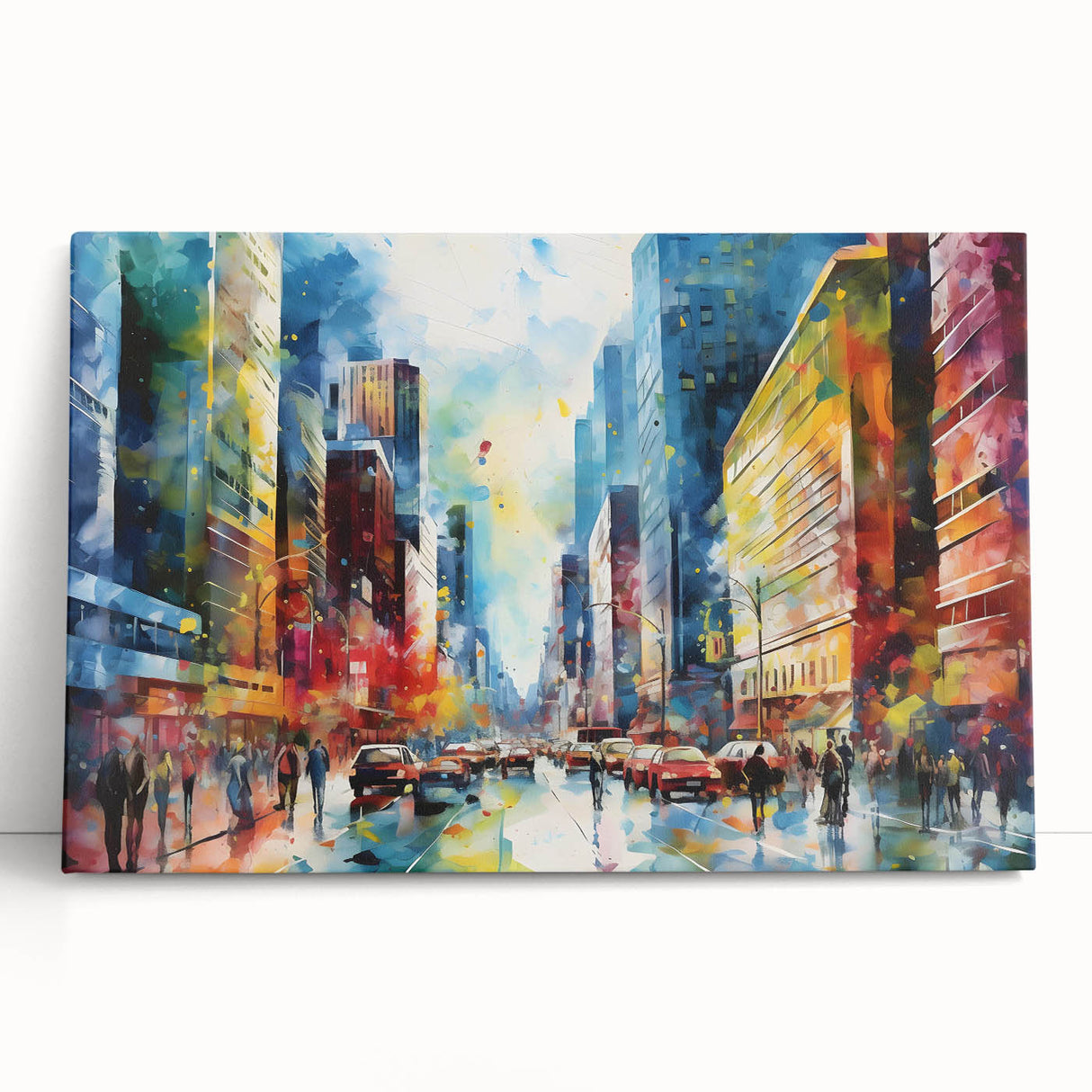 Stretched canvas wall art featuring a serene landscape with winding roads and lush greenery, ideal for home decor, showcasing vibrant colors and natural beauty.