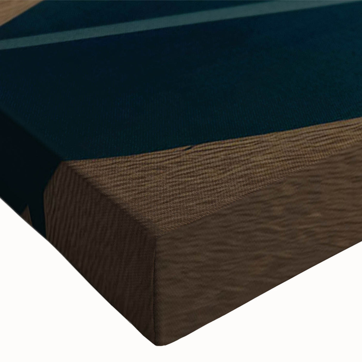 Close-up of a stretched canvas wall art piece showcasing a vibrant landscape road design, featuring rich colors and textures ideal for modern home decor.