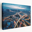 Stretched canvas artwork showcasing a serene landscape road design with vibrant colors and intricate details, perfect for enhancing home decor and artistic ambiance.