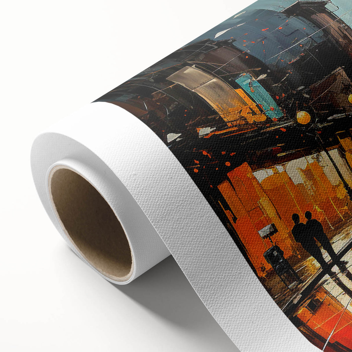 Rolled canvas art showcasing a serene landscape road design, featuring vibrant colors and intricate details, perfect for home decor and enhancing aesthetic appeal.