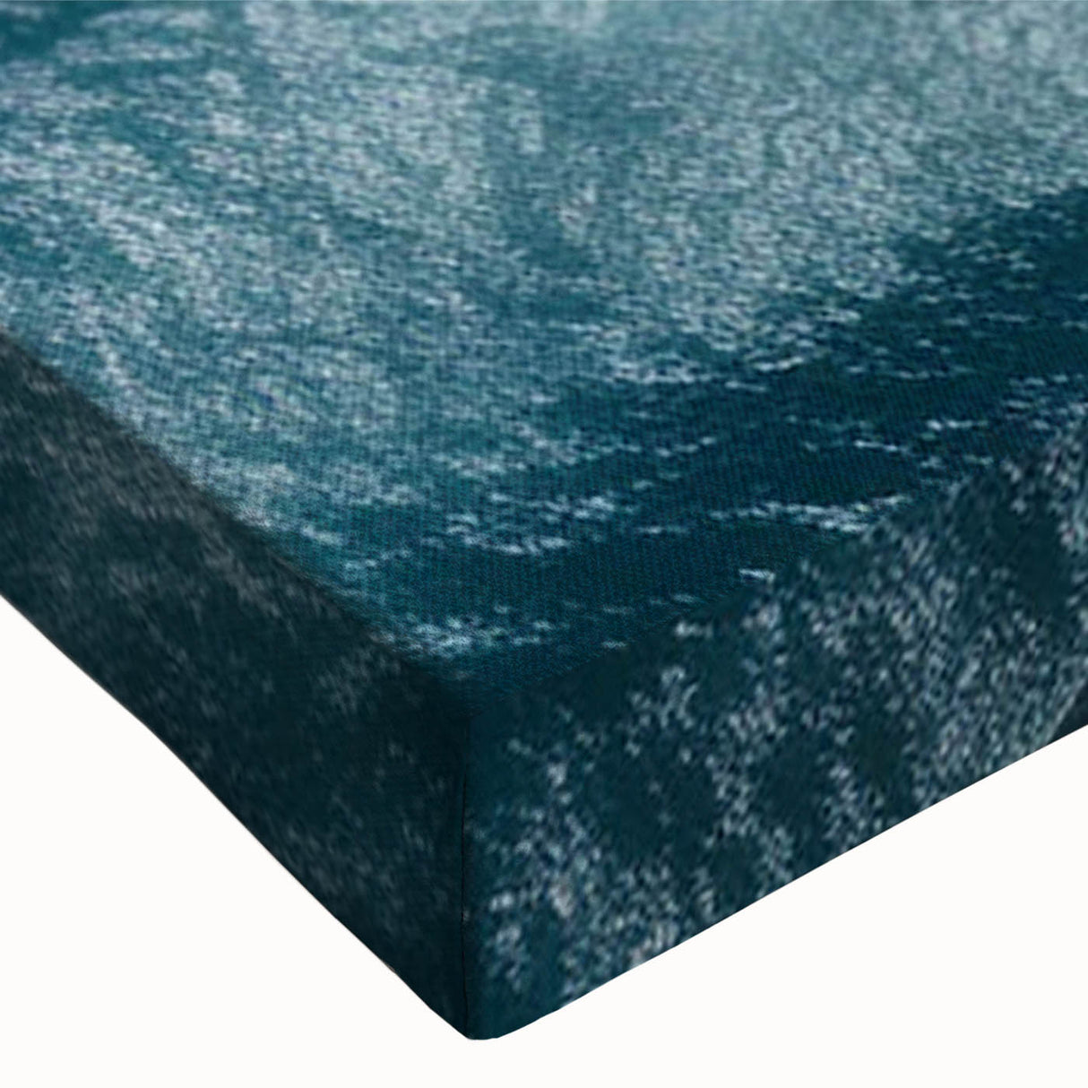 Close-up of a vibrant stretched canvas wall art piece featuring a scenic landscape with winding roads, showcasing rich colors and intricate details ideal for home decor.