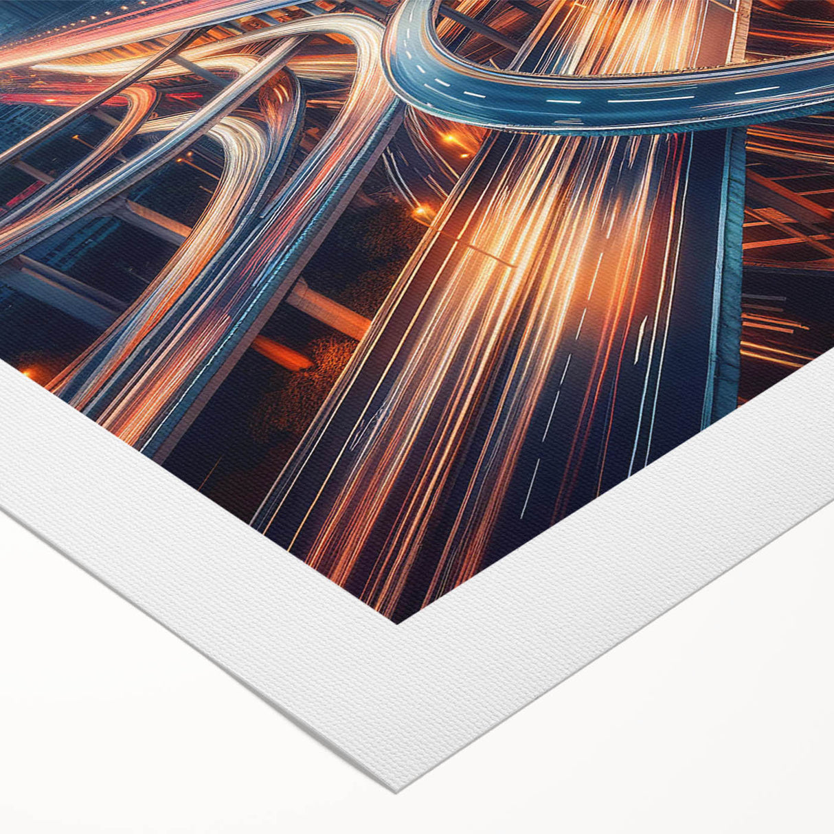 Rolled canvas art showcasing a serene landscape road design, featuring vibrant colors and intricate details, ideal for home decor or office settings.
