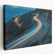 Stretched canvas wall art featuring a scenic landscape with winding roads, showcasing vibrant colors and intricate details, perfect for home decor.