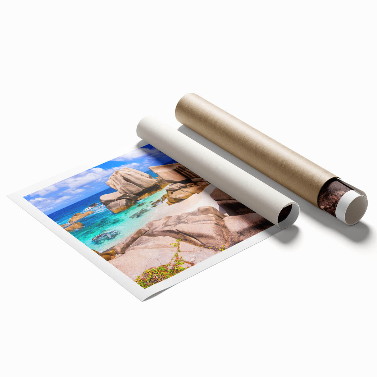 Stunning rolled print of a rocky landscape featuring vibrant colors and intricate details, ideal for home decor. Perfect for nature enthusiasts and art collectors.