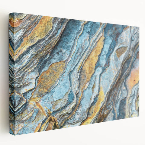 Stretched canvas wall art showcasing a vibrant landscape with rocky formations, ideal for modern decor. Perfect for adding natural beauty to any room.