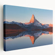 Stretched canvas wall art featuring a vibrant landscape design with colorful rocks and serene natural elements, displayed from a side view to highlight its depth and texture. Ideal for home decor enthusiasts seeking unique, nature-inspired artwork.