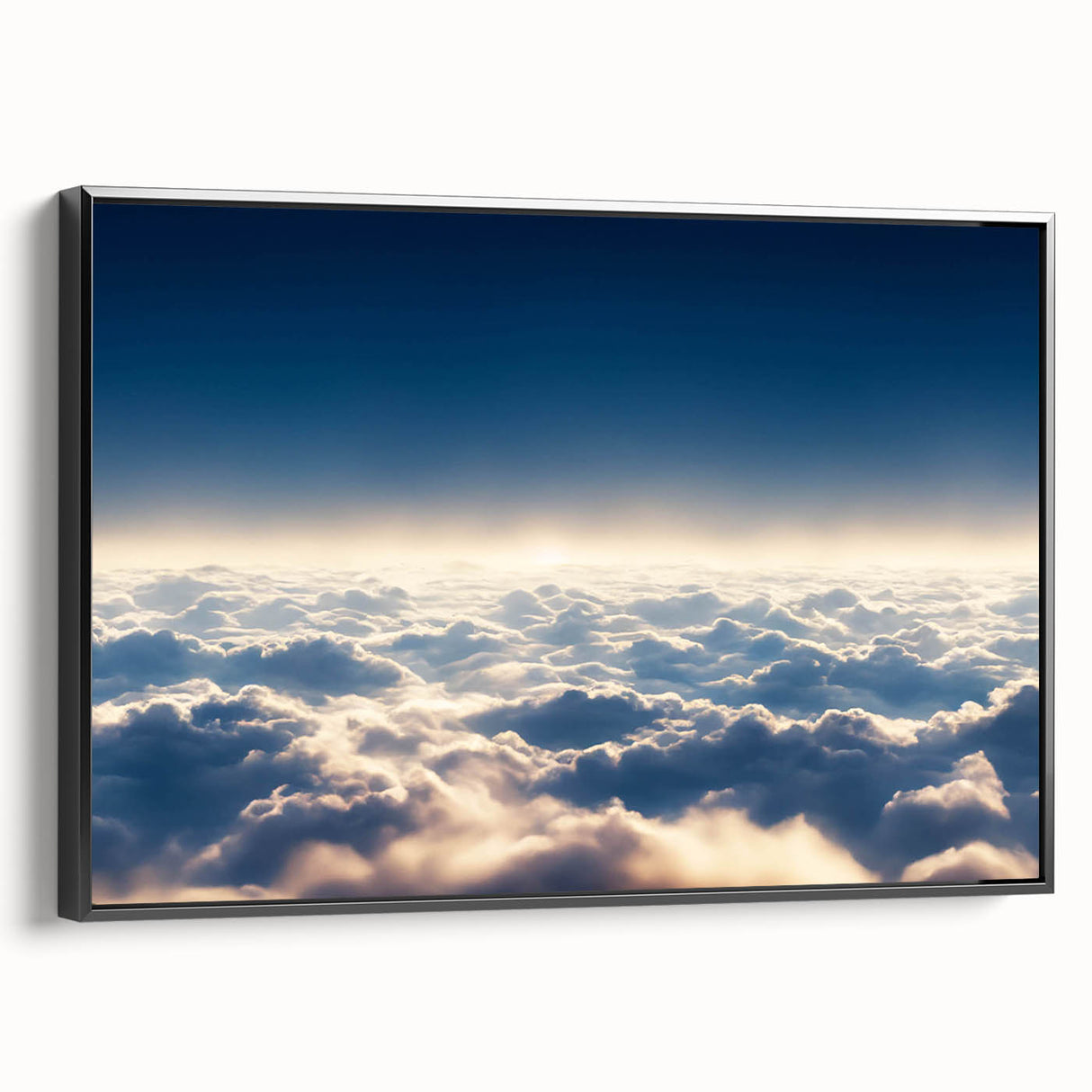 Framed canvas wall art from the Landscapes & Skyscapes collection, showcasing a serene landscape in soft colors, with a sleek black frame enhancing its modern aesthetic. Ideal for home decor and art enthusiasts.