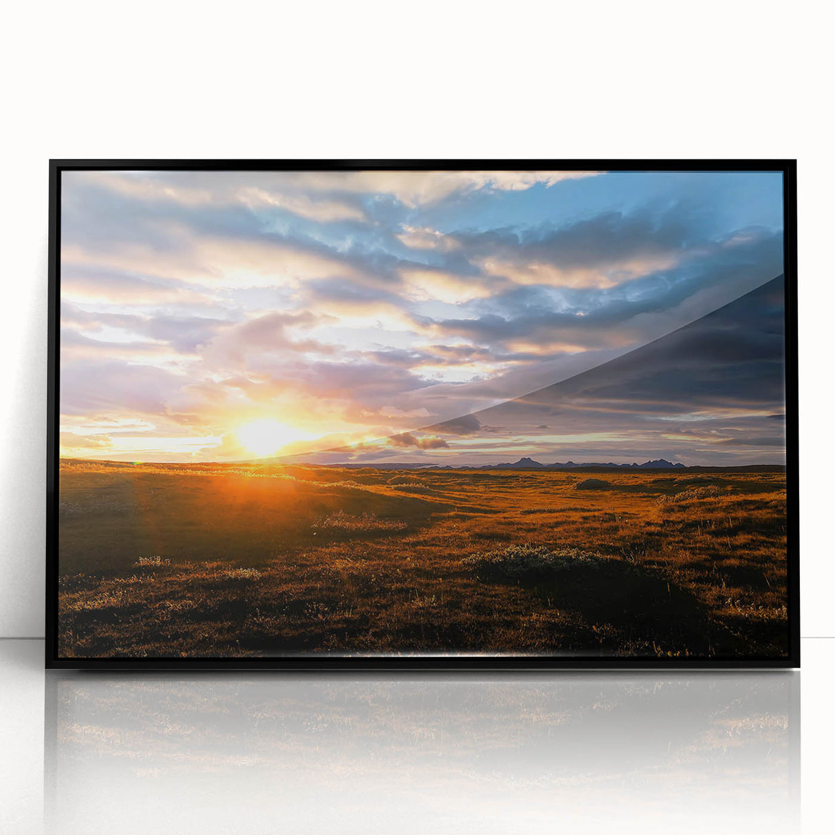 Framed acrylic wall art from the Landscapes & Skyscapes collection, showcasing a serene black and white landscape design, ideal for modern home decor.