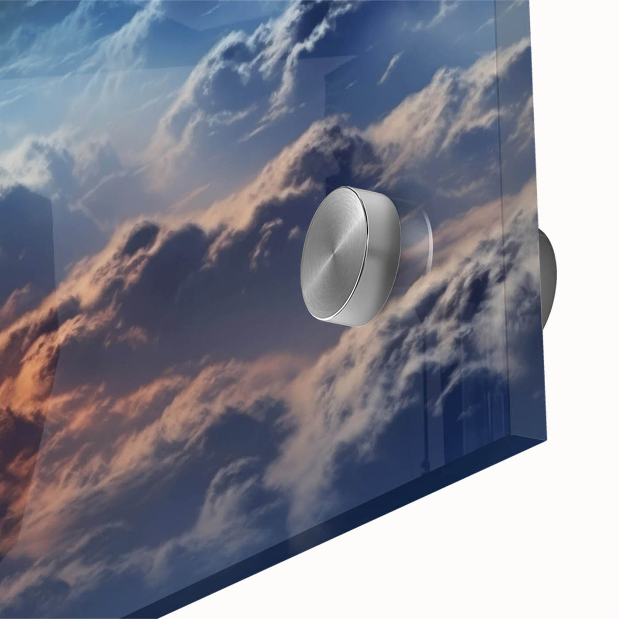 Close-up of a vibrant acrylic glass wall art piece from the Landscapes & Skyscapes collection, featuring intricate designs and vivid colors, ideal for modern decor.