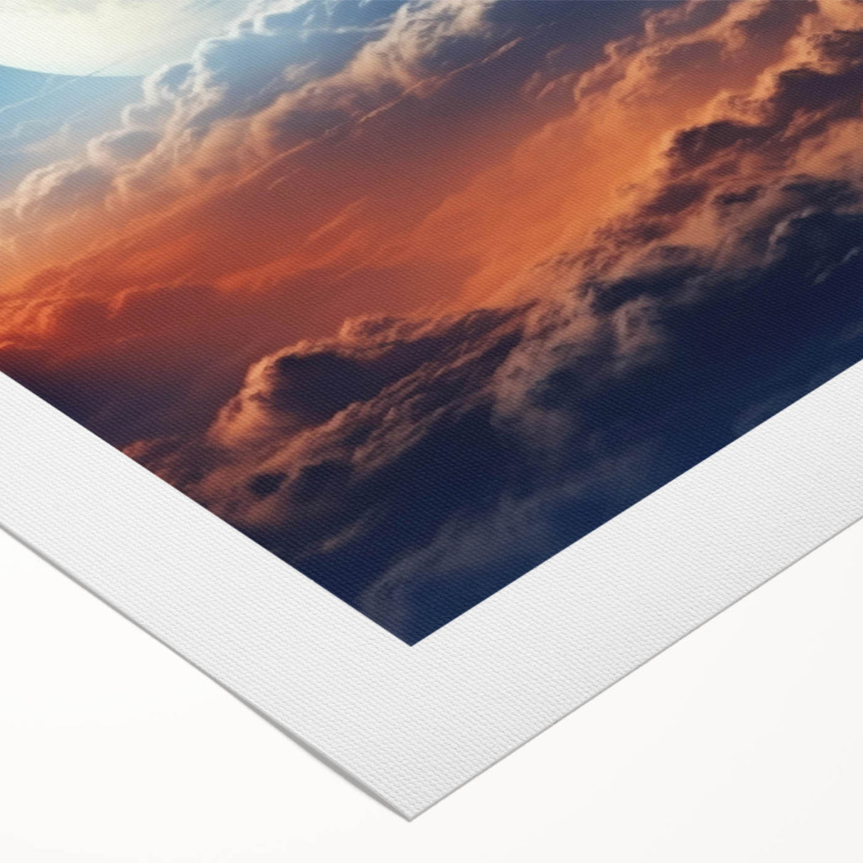 Rolled canvas artwork showcasing a vibrant landscape scene with dynamic colors and intricate details, perfect for home decor or art enthusiasts.