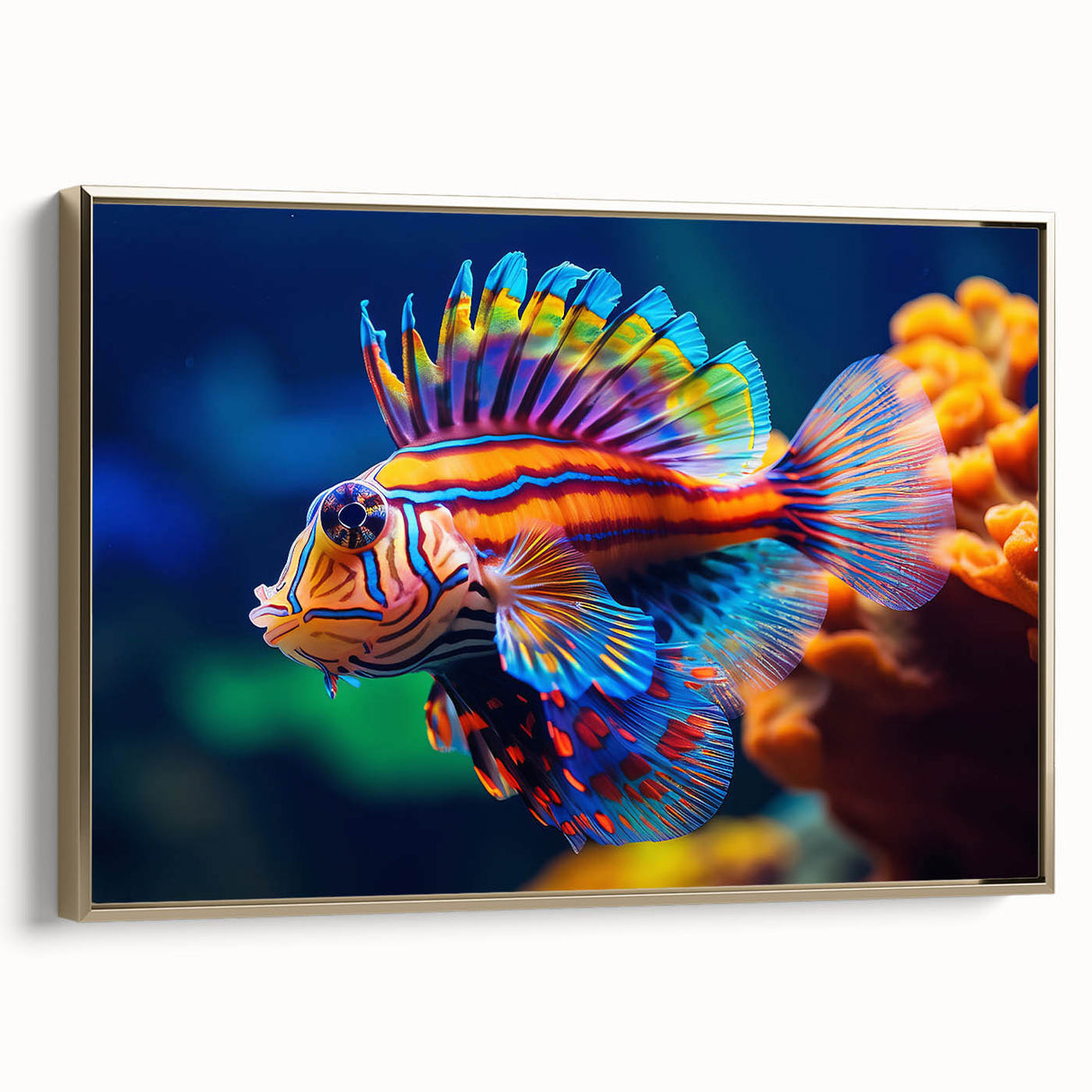 Framed canvas featuring a vintage-style landscape with a bird in muted earth tones, ideal for bedroom wall decor.