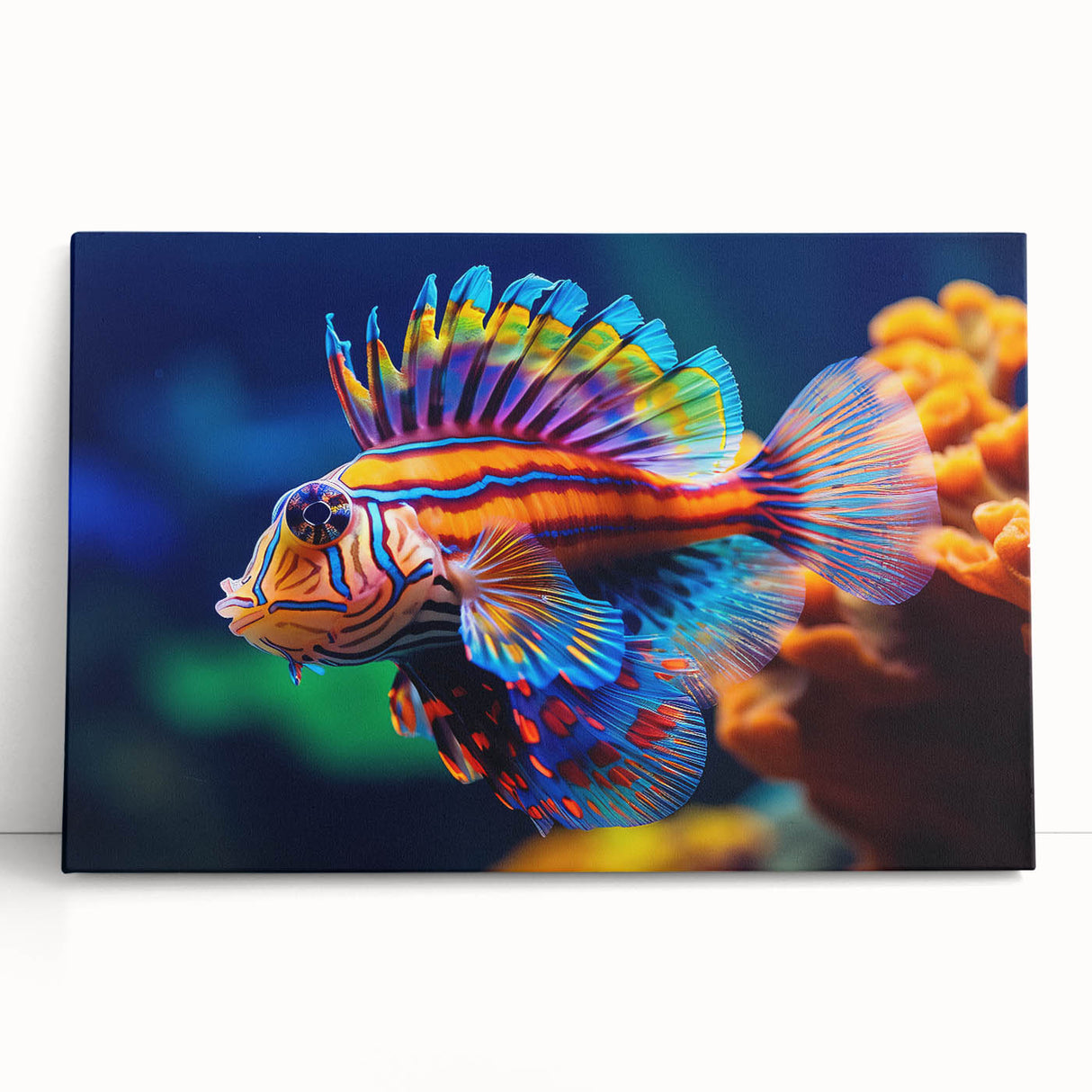 Black and white close-up of a bird on stretched canvas, ideal for kitchen wall art or bedroom ambiance.