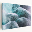 Close-up of vibrant floral design on stretched canvas, suitable for kitchen wall art.