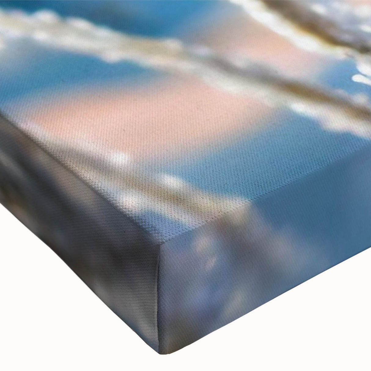 Close-up of frost patterns in black and white on stretched canvas, suitable for bedroom wall decor.