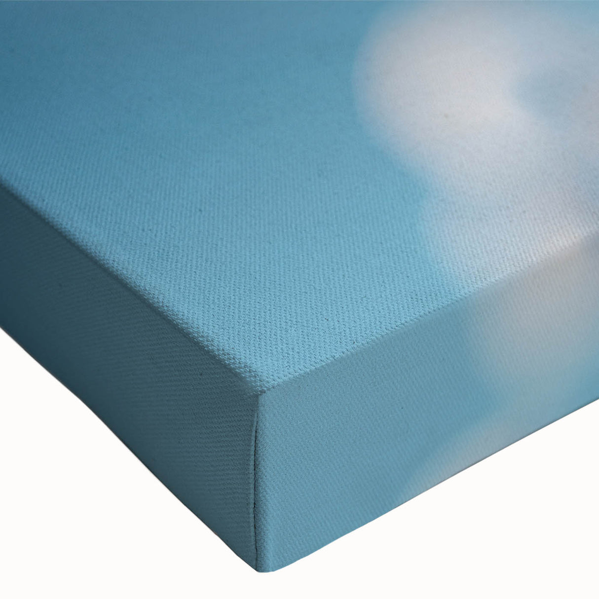 Close-up black and white photo of frost patterns on ice, printed on large stretched canvas, suitable for bedroom wall art.