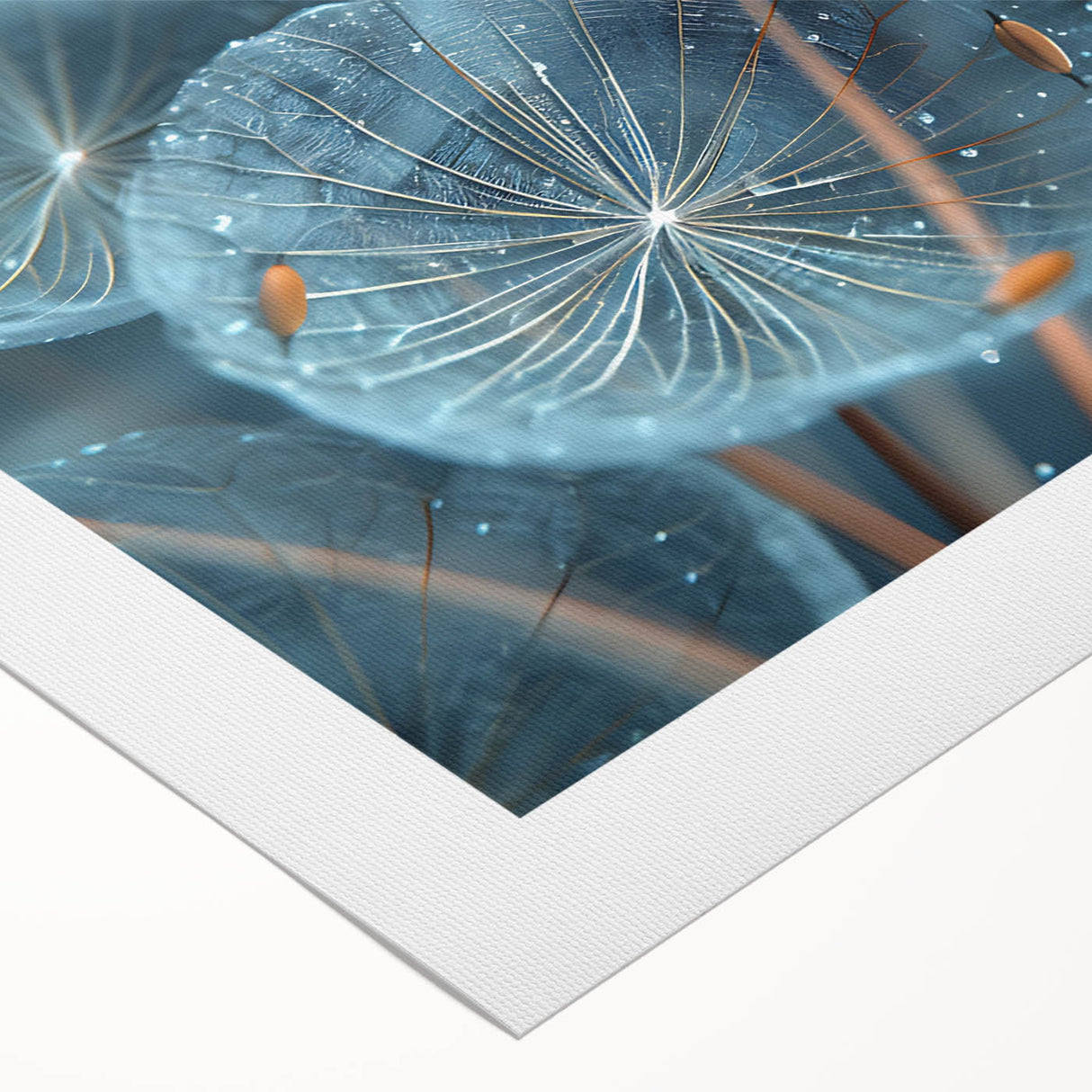 Art deco poster featuring a close-up of ice in frost design on rolled canvas, suitable for dining room wall art.