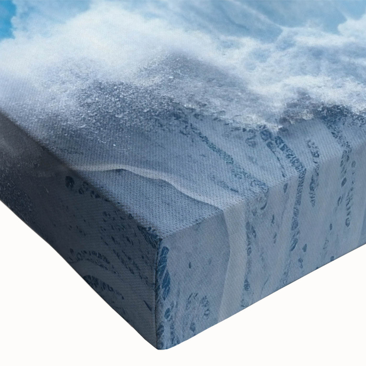 Black and white close-up water ripple photograph on stretched canvas, suitable for bedroom wall art.