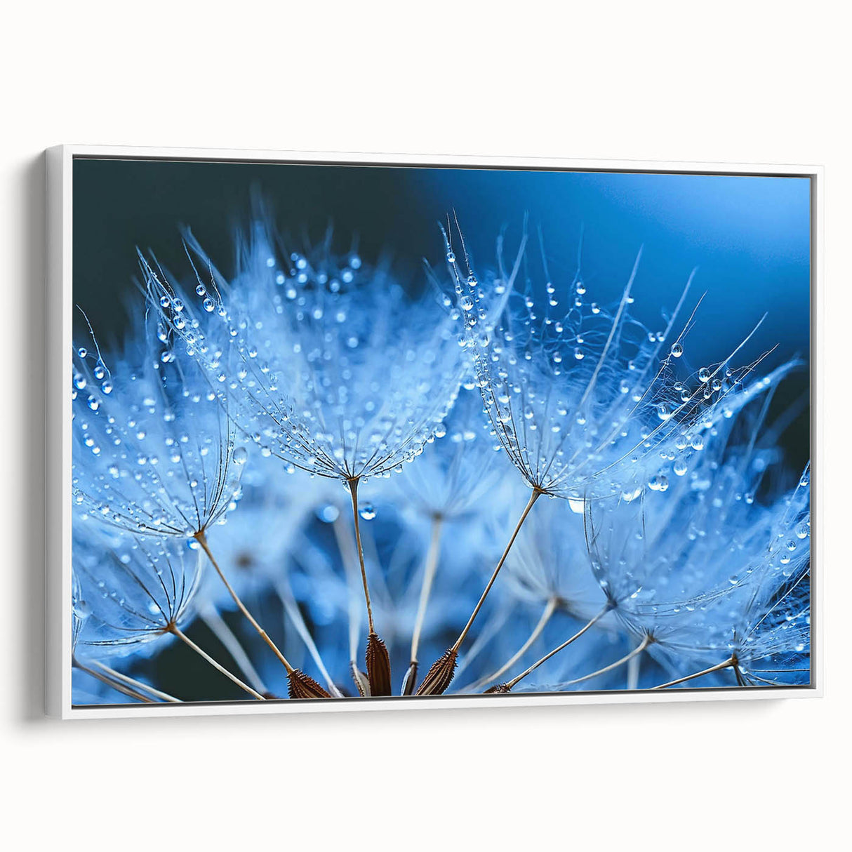 Framed canvas featuring a close-up water design in vibrant blue and green tones, ideal for extra large living room wall art.