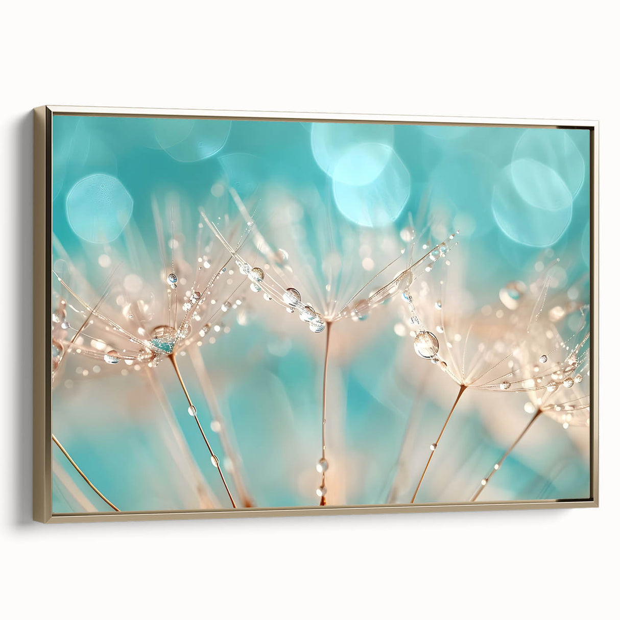 Framed canvas featuring a close-up water landscape in muted blue and gray tones, ideal for bedroom wall decor.