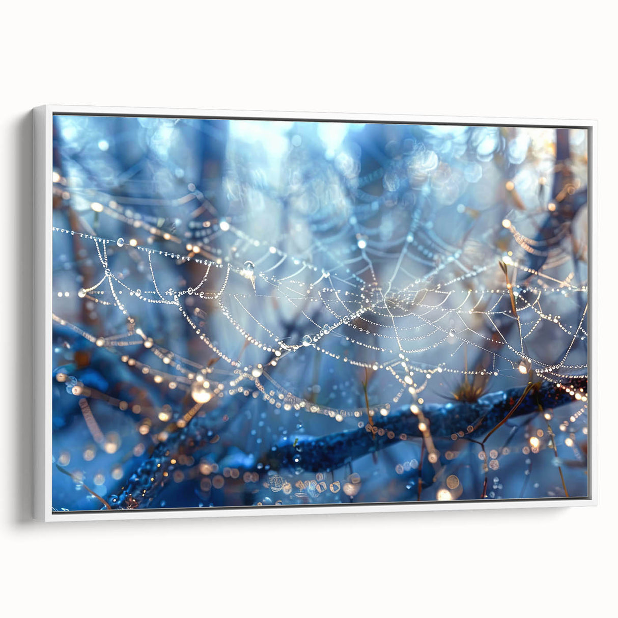 Vintage poster art of a close-up water design in colorful hues on extra large framed canvas, suitable for living room decor.