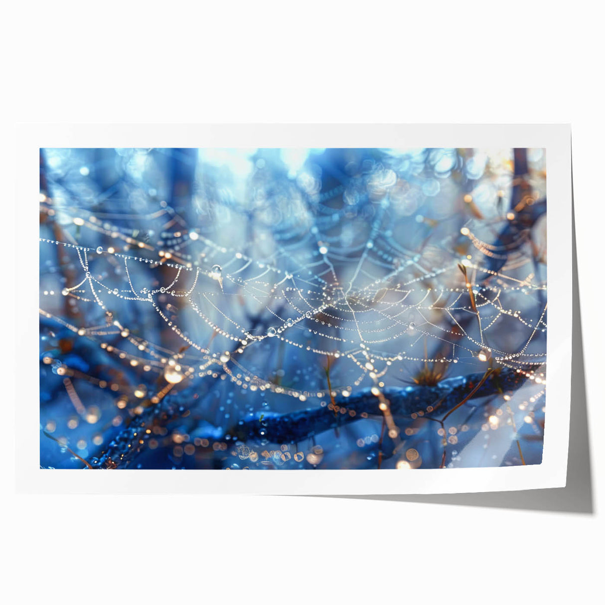 Close-up floral art on rolled print with vibrant green and pink tones, ideal for dining room or bathroom decor.