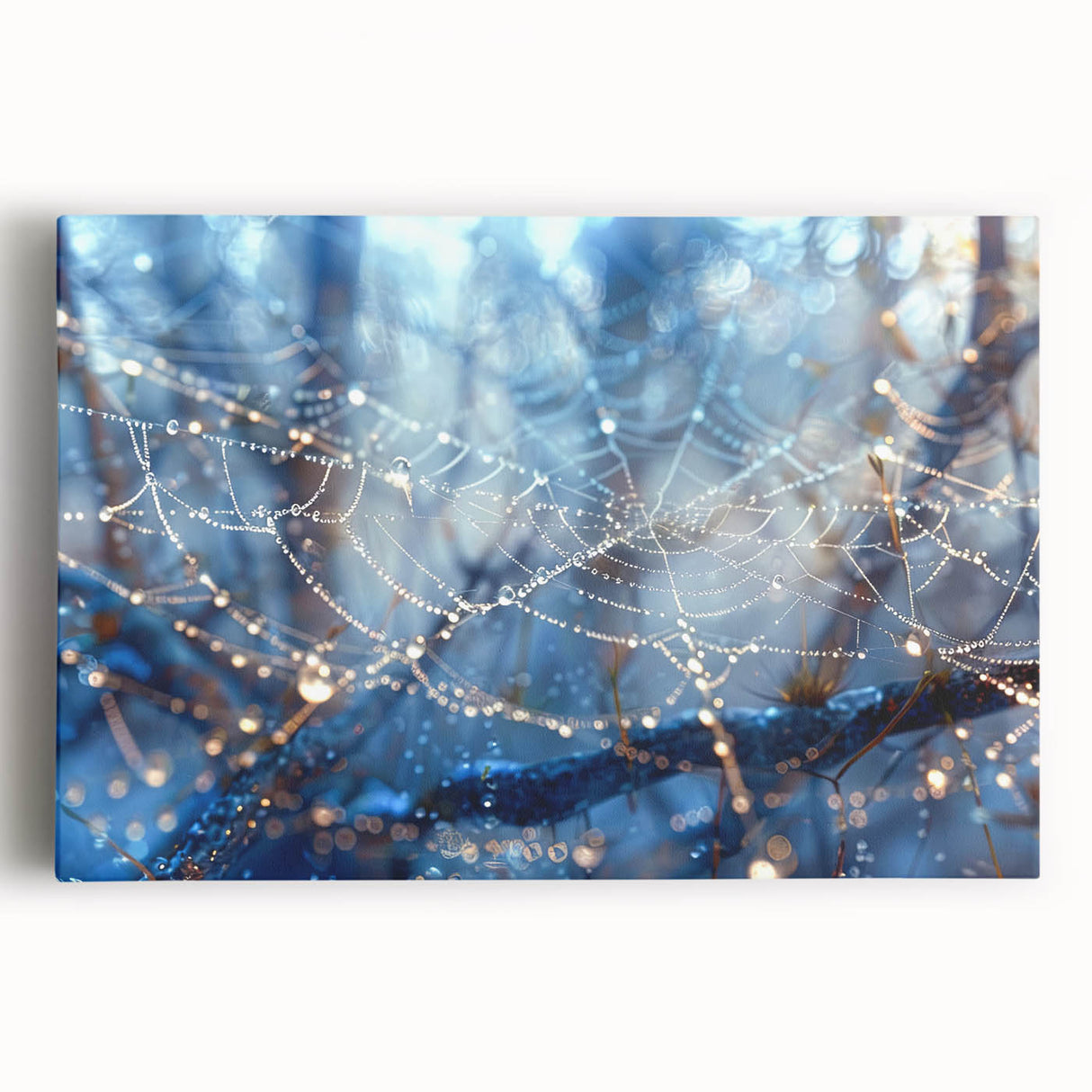 Black and white close-up water design on stretched canvas, ideal for kitchen wall art.