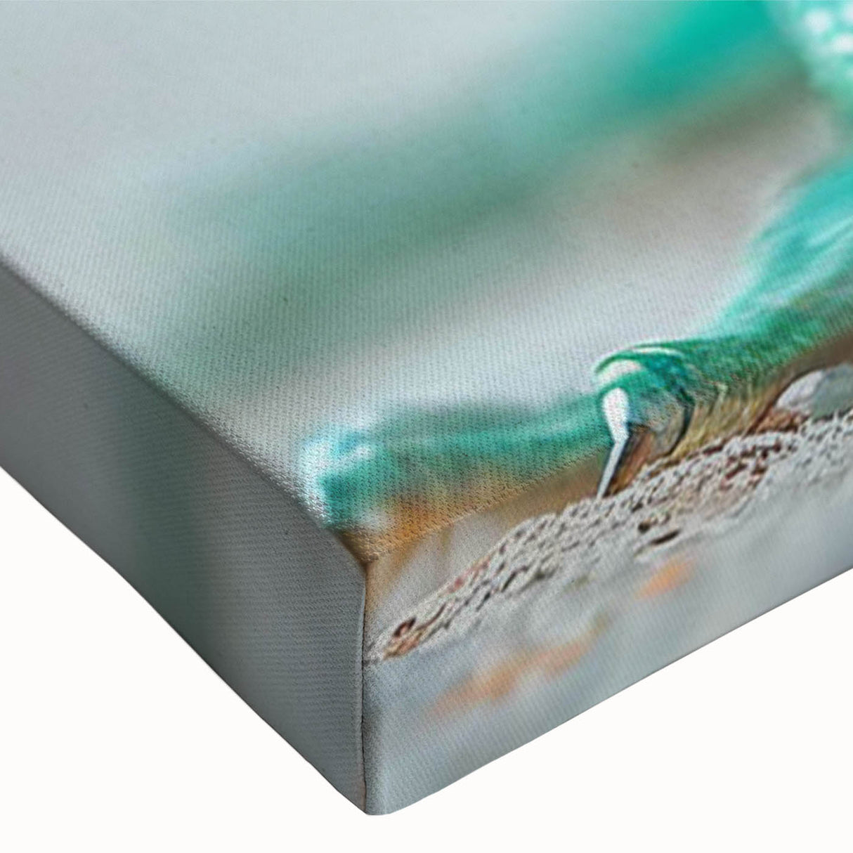 Close-up of a vibrant stretched canvas wall art featuring a detailed lizard design, showcasing vivid colors and intricate textures, perfect for reptile enthusiasts.