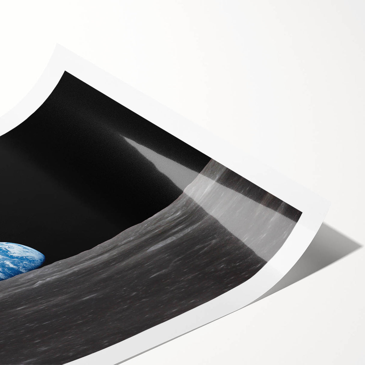 Earthrise Over the Moon Wall Art - Iconic Earth from Space Decor Print