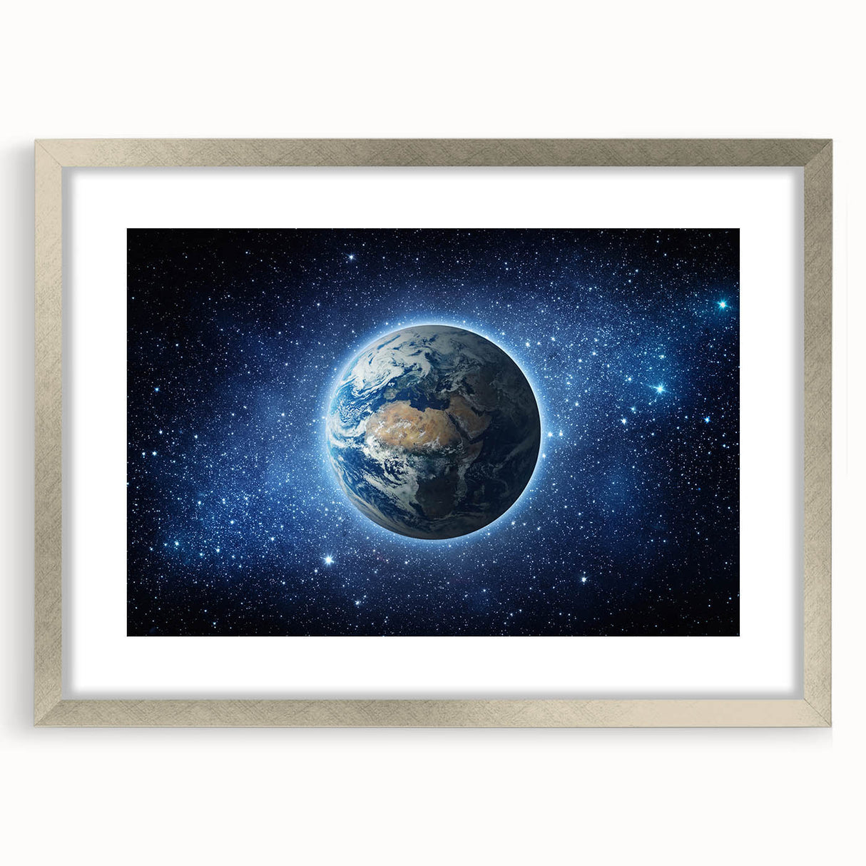 Earth in the Cosmos Wall Art - Stunning Space and Stars Decor Print