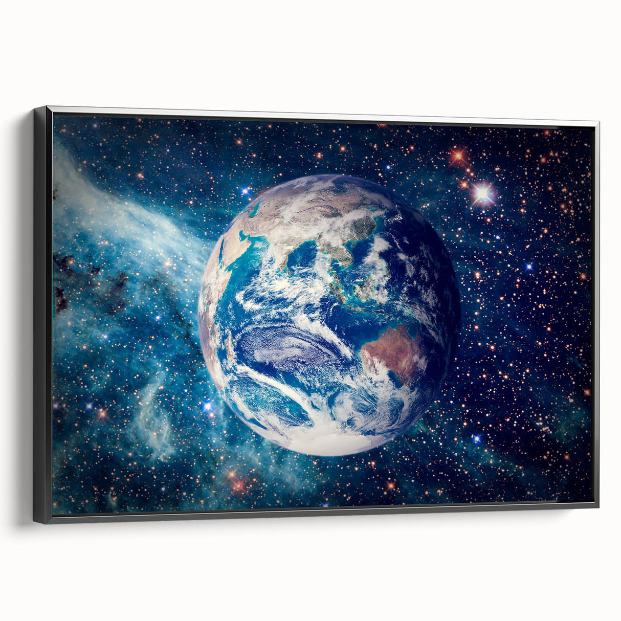 Earth and Stars Wall Art - Vibrant View of Earth in the Cosmos Decor