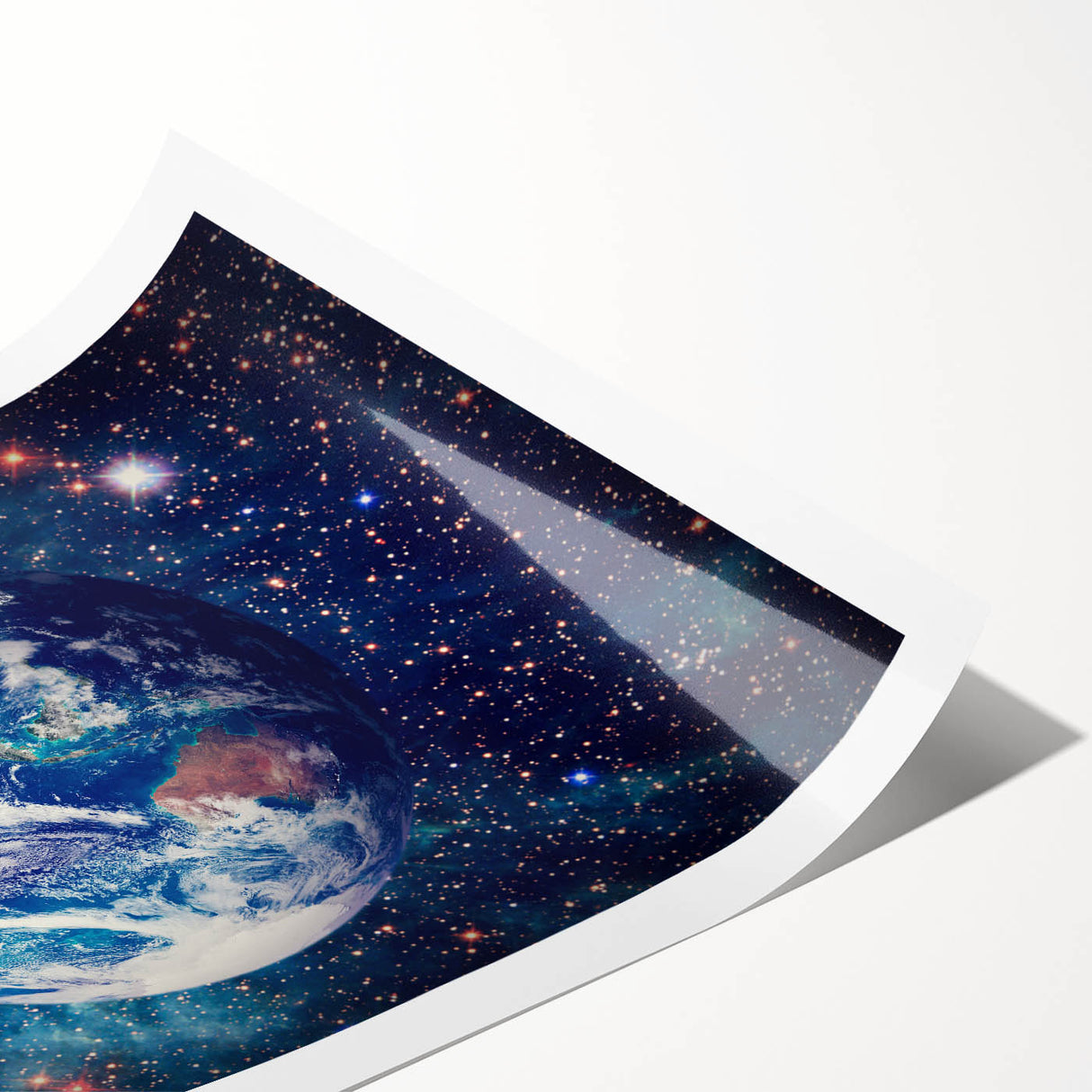 Earth and Stars Wall Art - Vibrant View of Earth in the Cosmos Decor