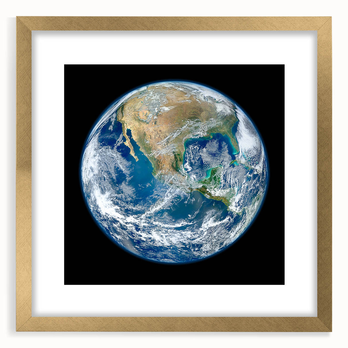 Earth from Space Wall Art - Stunning North America View Decor Print