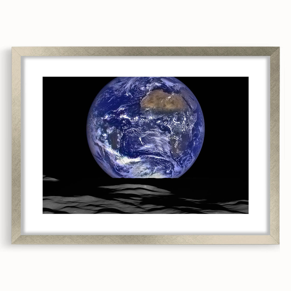 Earth and Moon Wall Art - Stunning View of Earth from the Lunar Surface