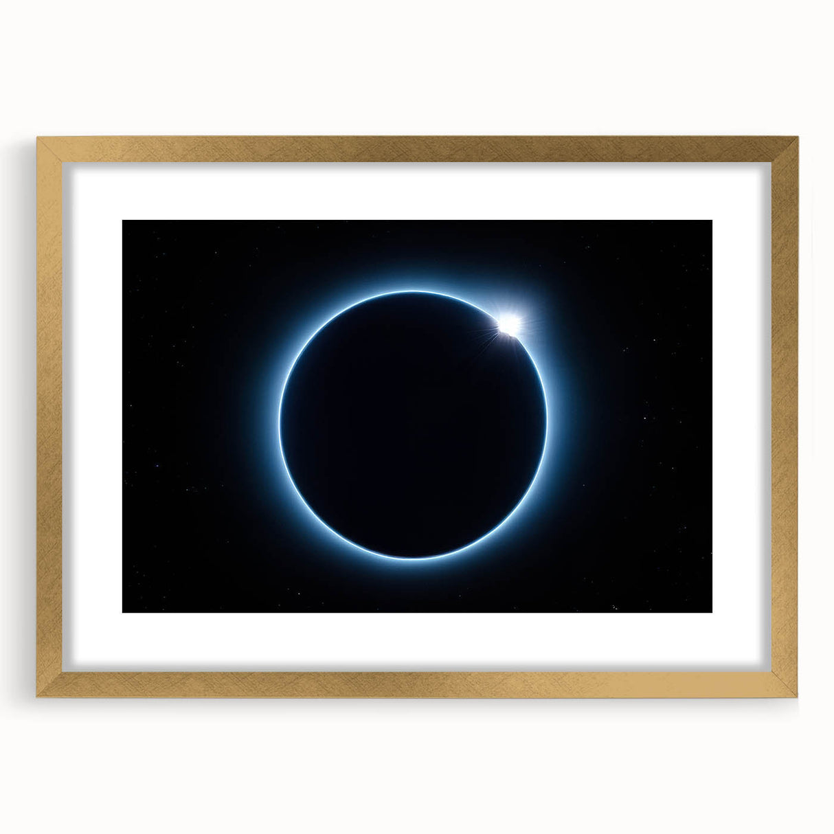 Cosmic Solar Eclipse Wall Art – Black and Blue Eclipse Canvas Print